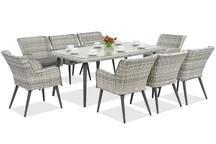Set di mobili da pranzo esclusivo in tecnorattan Cordoba  per 8 persone Garden Point bianco