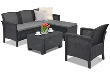 Set di mobili lounge in rattan sintetico Venezia Relax Corner 5 antracite Bica