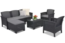 Set divani in Technorattan Venezia Relax Corner 6 antracite Bica
