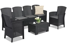 Set divani in polyrattan Lido Coffee 6 Max antracite Bica