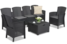 Set divani in polyrattan Lido Coffee Box Max 6 antracite Bica