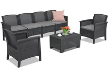 Set divani in polyrattan antracite Venezia Coffee 6 Max Bica