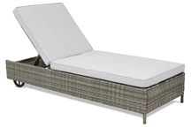 Lettino prendisole Tobago Garden Point in polyrattan grigio