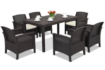 Servizio da tavola in polyrattan Venezia Premium 6 Bica marrone
