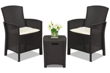 Set Lido Terrace Box 2 in rattan marrone con cassettiera Bica
