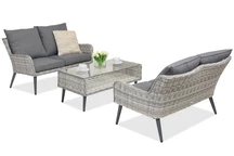 Mobili da giardino Bilbao Coffee con tavolino per 4 Garden Point bianco