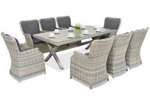 Servizio da tavola in polyrattan Garden Point London per 8 persone antracite