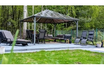 Gazebo da terrazza Milos 4x4 Garden Point grigio
