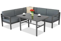 Angolo giardino per 4 persone con tavolo Porto Comida 4 antracite Garden Point