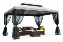 Gazebo grigio con zanzariera Valencia 4x4 m Garden Point