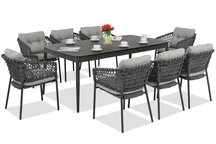 Mobili Almada in alluminio per 8 persone Garden Point grigio