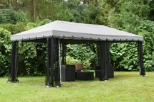 Padiglione grigio da giardino con zanzariera Valencia 3x6 m Garden Point