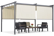 Pergola beige con tende a rullo La Palma 3x4 Garden Point