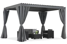 Pergola da terrazzo Lagos 3x4 con tende Garden Point antracite