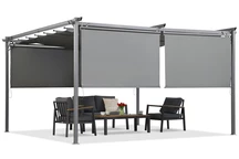 Pergola da terrazzo antracite con tapparelle La Palma 4x4 m Garden Point