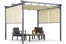 Pergola da terrazzo beige con tende a rullo La Palma 3x3 Garden Point