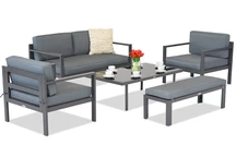 Set 4 mobili da giardino Porto Coffee con panca antracite Garden Point