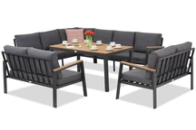 Set da giardino angolare Garden Point Zakintos Comida 9 antracite