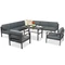 Set da salotto con grande angolo Porto Comida 8 antracite Garden Point