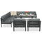 Set da salotto con grande angolo Porto Comida 8 antracite Garden Point