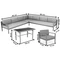 Set da salotto con grande angolo Porto Comida 8 antracite Garden Point