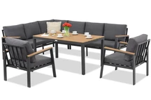 Zakintos Comida 7 antracite Set da salotto angolare Garden Point