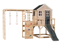 Casa a piattaforma in legno con scivolo e palestra Antek VI