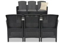 Set Technorattan Lido per 6 persone antracite Bica