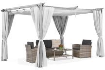 Pergola bianca La Palma 3x3m con tende Garden Point
