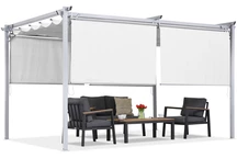 Pergola bianca da terrazza con tende a rullo La Palma 3x4 Garden Point