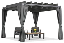 Pergola da terrazzo Malaga antracite 3x4m con tende Garden Point
