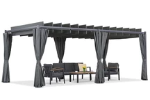 Pergola da terrazzo Malaga antracite 3x6m con tende Garden Point