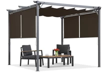 Pergola da terrazzo marrone con tapparelle La Palma 3x3 Garden Point