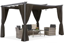 Pergola marrone La Palma 4x4m con tende Garden Point