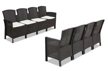 Set Technorattan Lido per 8 persone marrone Bica