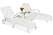 Set di due sedie a sdraio bianche Riva Bica