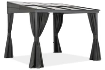 Tettoia in alluminio 3 x 3 m Tarragona con tende Garden Point antracite