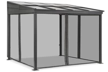 Tettoia in alluminio 3 x 3 m Tarragona con zanzariera Garden Point antracite