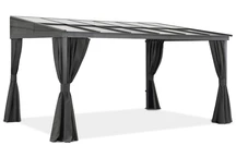 Tettoia in alluminio 3 x 4 m Tarragona con tende Garden Point antracite