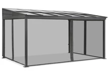 Tettoia in alluminio 3 x 4 m Tarragona con zanzariera Garden Point antracite