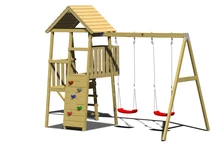 Torre per bambini in legno con 2 altalene Julie IV