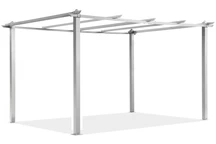 Barbados 3 x 4 m, Garden Point bianco, struttura in metallo per pergola da giardino