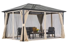 Gazebo da giardino moderno Santiago Premium 4x4m Garden Point beige