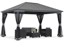 Gazebo in metallo Sardinia Premium 3x3 Garden Point beige