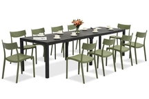 King Double/Provence set di mobili da giardino verde antracite per 10 persone Bica