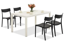 Set di mobili da giardino King/Provence bianco e antracite per 4 persone Bica