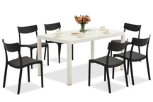 Set di mobili da giardino King/Provence bianco e antracite per 6 persone Bica