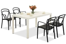 Set di mobili da giardino King/Vague bianco e antracite per 4 persone Bica