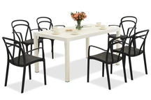 Set di mobili da giardino King/Vague bianco e antracite per 6 persone Bica