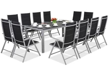 Mobile da esterno in alluminio con grande tavolo Polywood Verona per 12 persone Garden Point